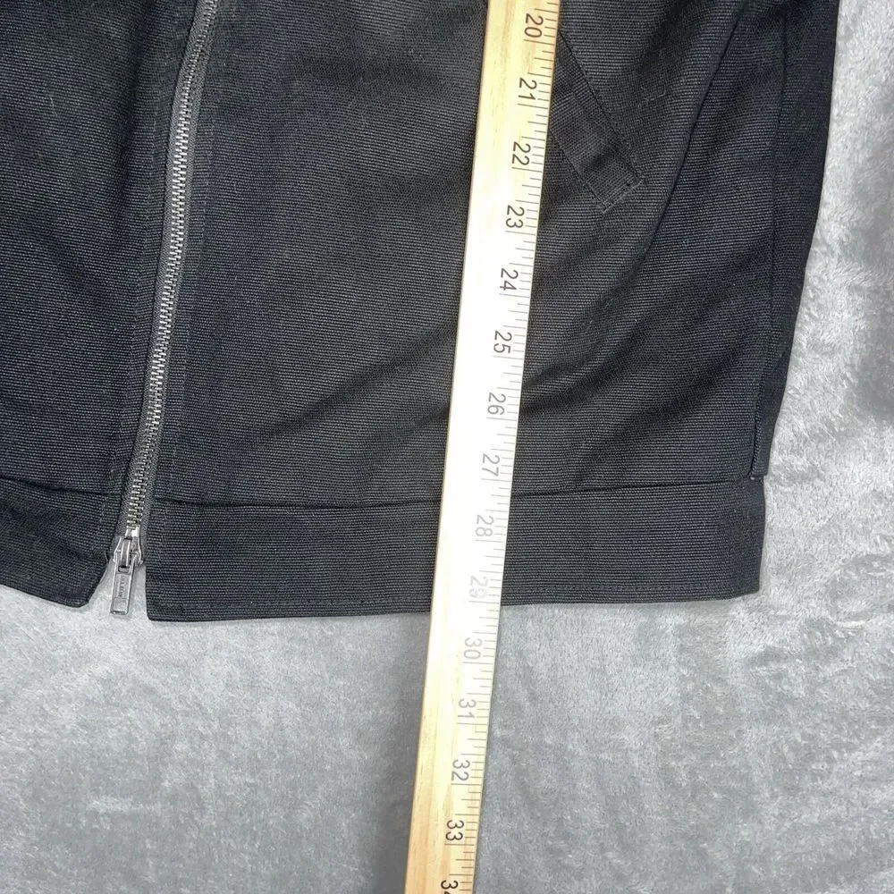 Dixxon Flannel Jacket Men's Size Small Full Zip Quilted‎ Lined Solid Black EUC
